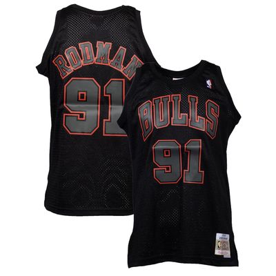 CHICAGO BULLS  NBA JERSEY SWINGMAN M&amp;N RODMAN BLACK EDITION- BLACK