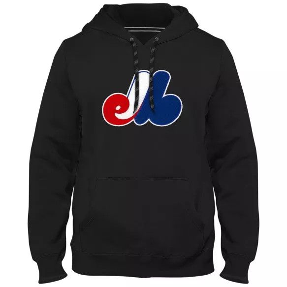 MONTREAL EXPOS MLB EXPRESS HOODIE BLACK RETRO, Size: S