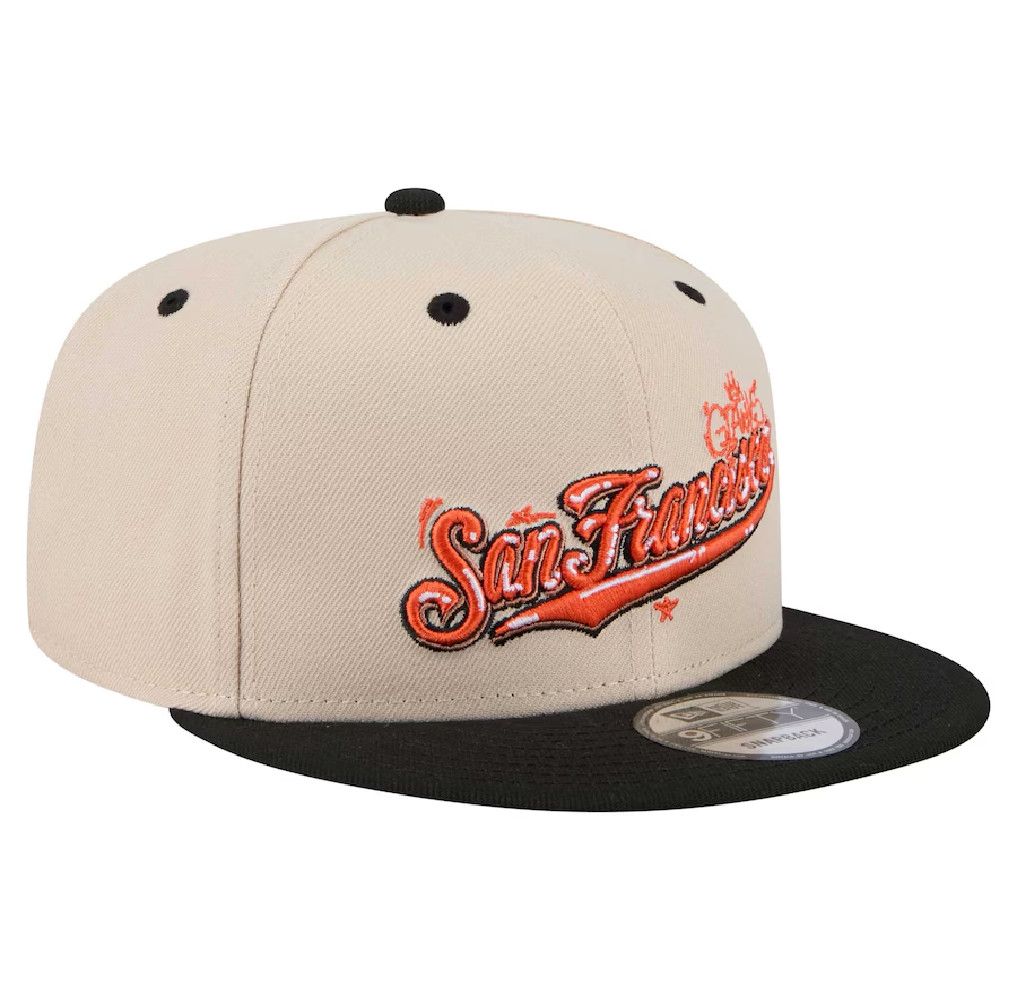 SAN FRANCISCO GIANTS CAP MLB 9FIFTY COURONNE MOLESKIN ÉQUIPE ART BEIGE NOIR, Taille: OS