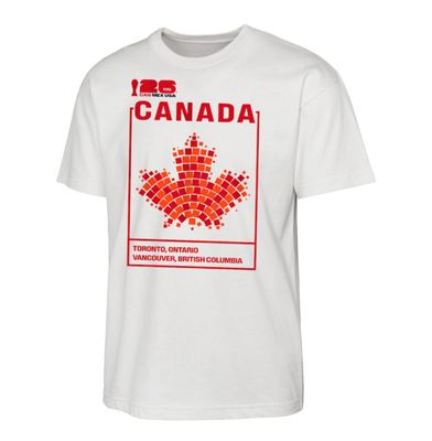 CANADA WORLD CUP 2026 SOCCER TSHIRT HOST COUNTRY GRAPHIC WHITE