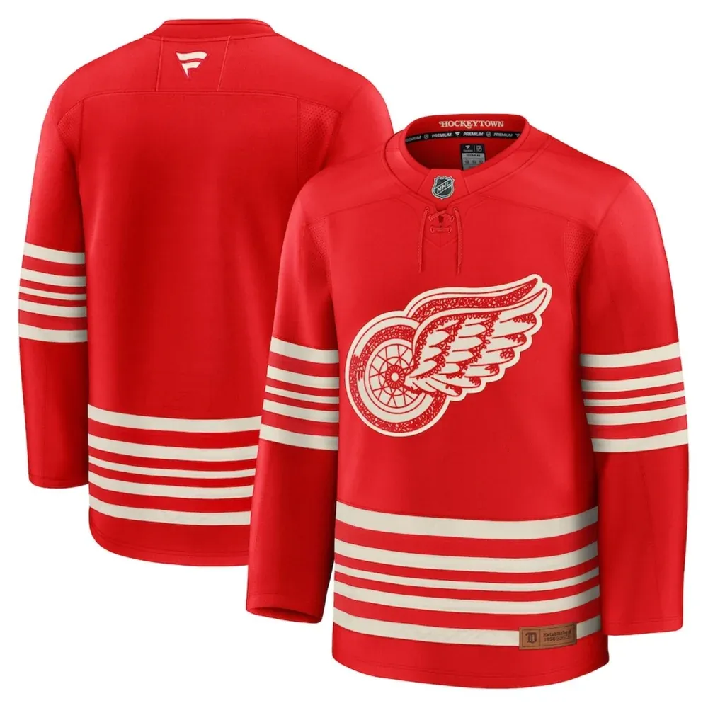 DETROIT RED WINGS NHL JERSEY BREAKAWAY CENTENNIAL RED