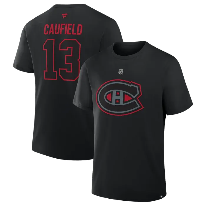 MONTREAL CANADIENS NHL AUTHENTIC T-SHIRT CAUFIELD #13 BLACK