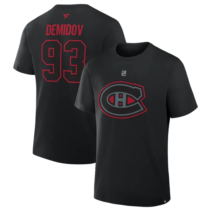 MONTREAL CANADIENS NHL AUTHENTIC T-SHIRT DEMIDOV #93 BLACK