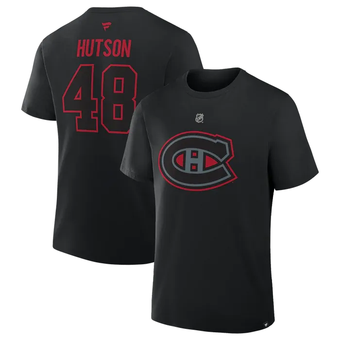 MONTREAL CANADIENS NHL AUTHENTIC T-SHIRT HUTSON #48 BLACK