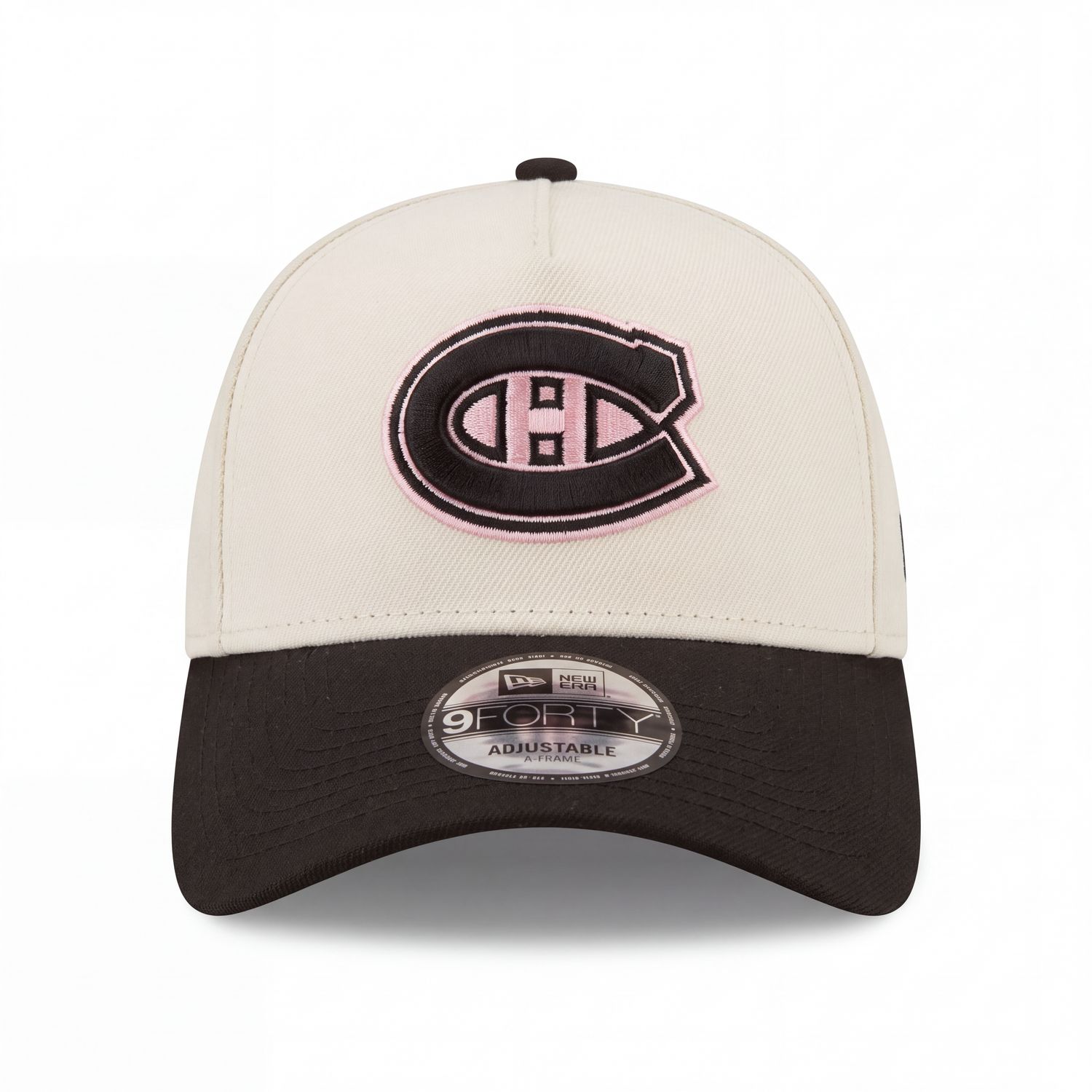 MONTREAL CANADIENS NHL CAP 9FORTY A-FRAME CREAM-BLACK AVEC LOGO PINK-BLACK