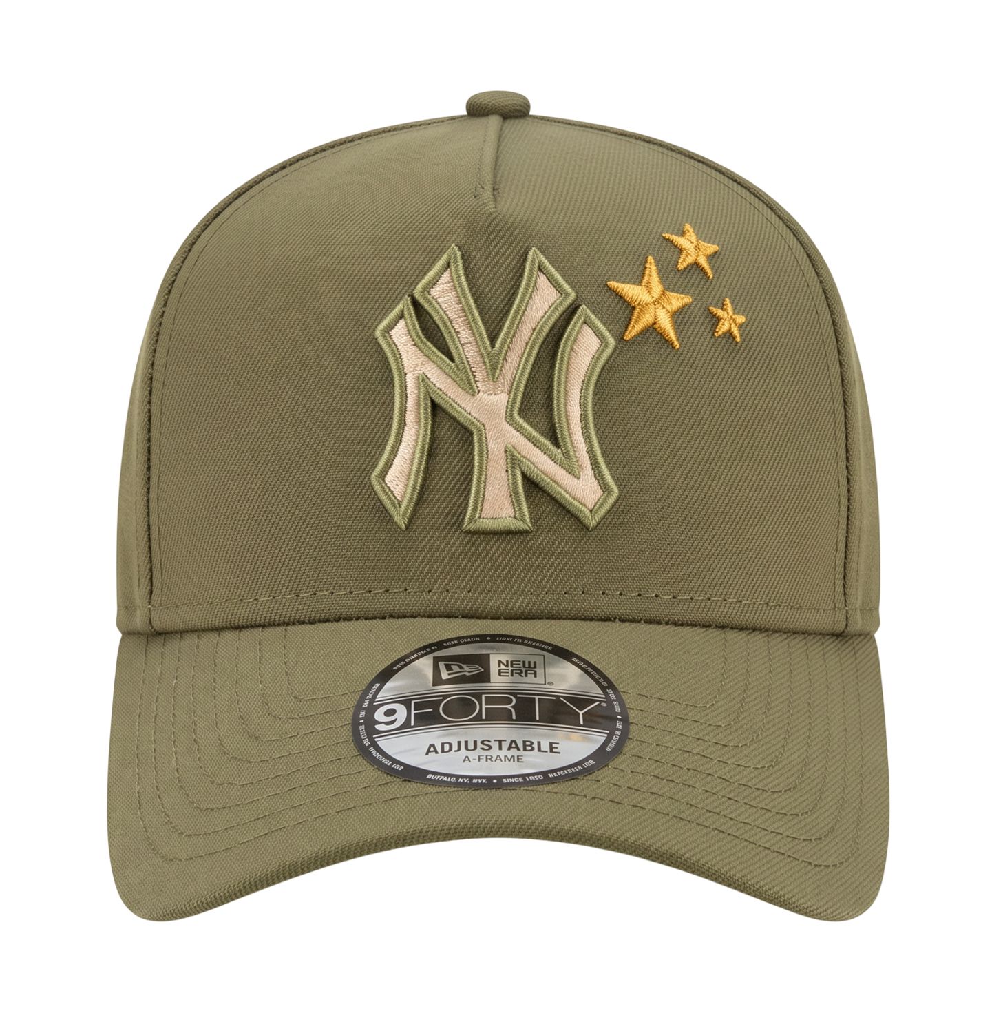 NEW YORK YANKEES MLB CAP 9FORTY A-FRAME OLIVE SIDE PATCH