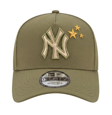 NEW YORK YANKEES MLB CAP 9FORTY A-FRAME OLIVE SIDE PATCH
