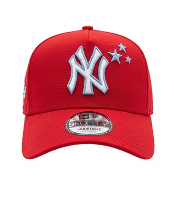 NEW YORK YANKEES MLB CAP 9FORTY A-FRAME RED  SIDE PATCH