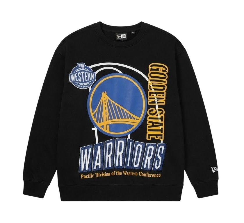 GOLDEN STATE WARRIORS  NBA CREWNECK BLACK NE