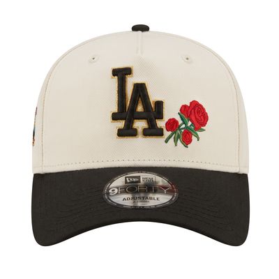 LOS ANGELES DODGERS MLB CAP 9FORTY A-FRAME FLOWERS CREAM-BLACK SIDE PATCH CAP