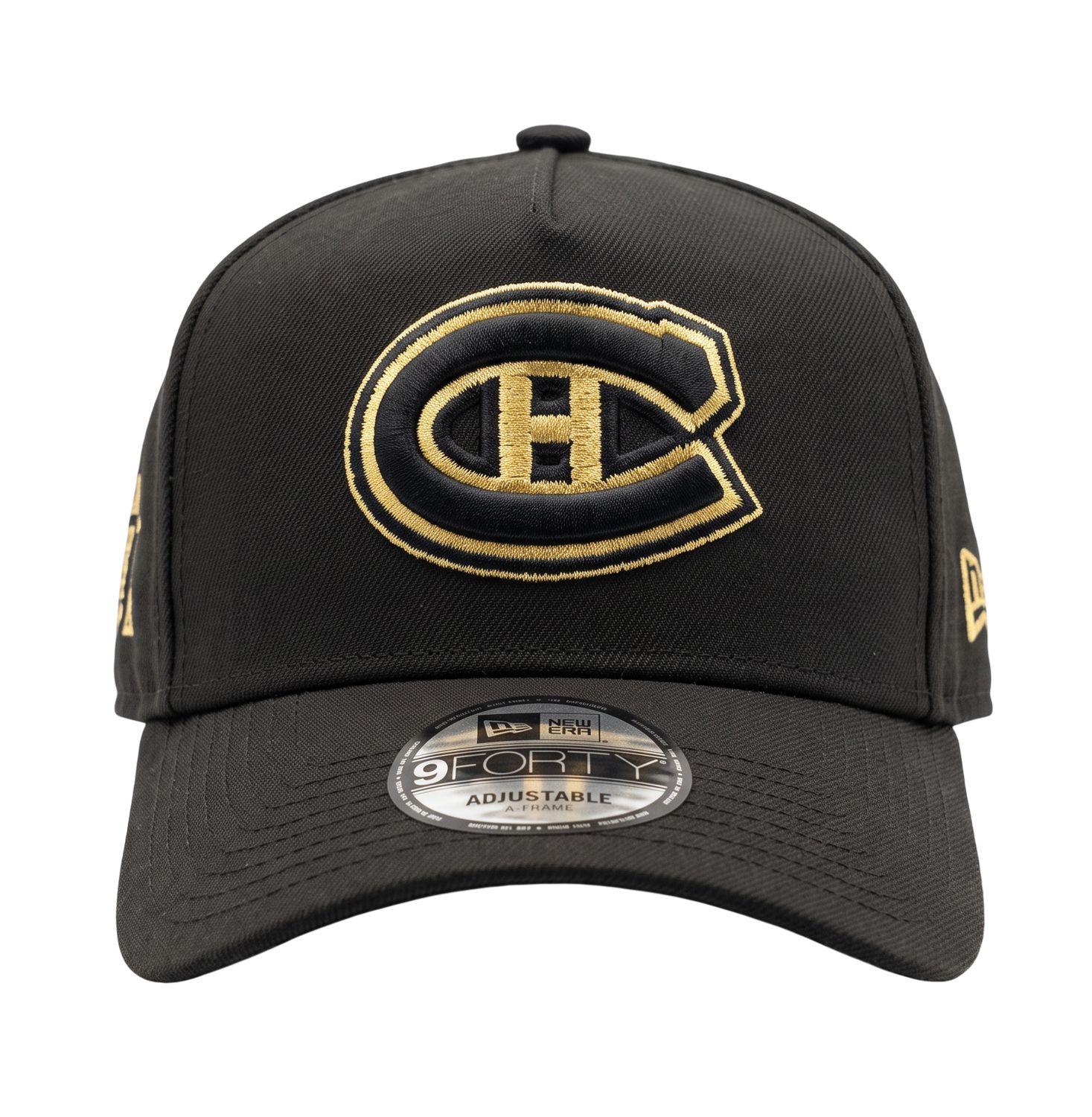 MONTREAL CANADIENS NHL CAP 9FORTY A-FRAME BLACK LOGO GOLD