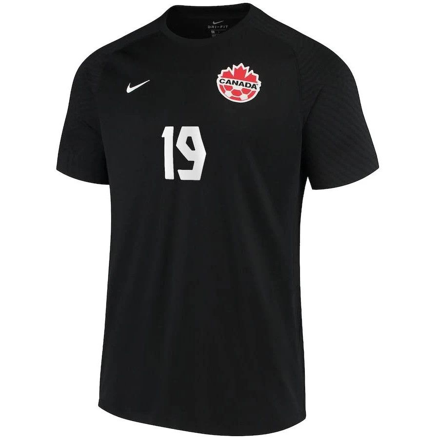 TEAM CANADA SOCCER JERSEY REPLICA BLACK #19 DAVIES
