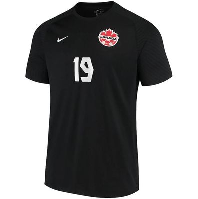 TEAM CANADA SOCCER JERSEY REPLICA BLACK #19 DAVIES