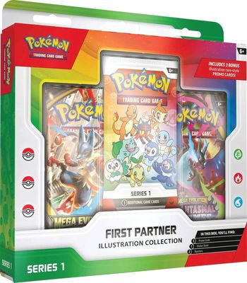 Pokémon TCG: Mega Evolution—First Partner Series 1 Illustration Collection Box