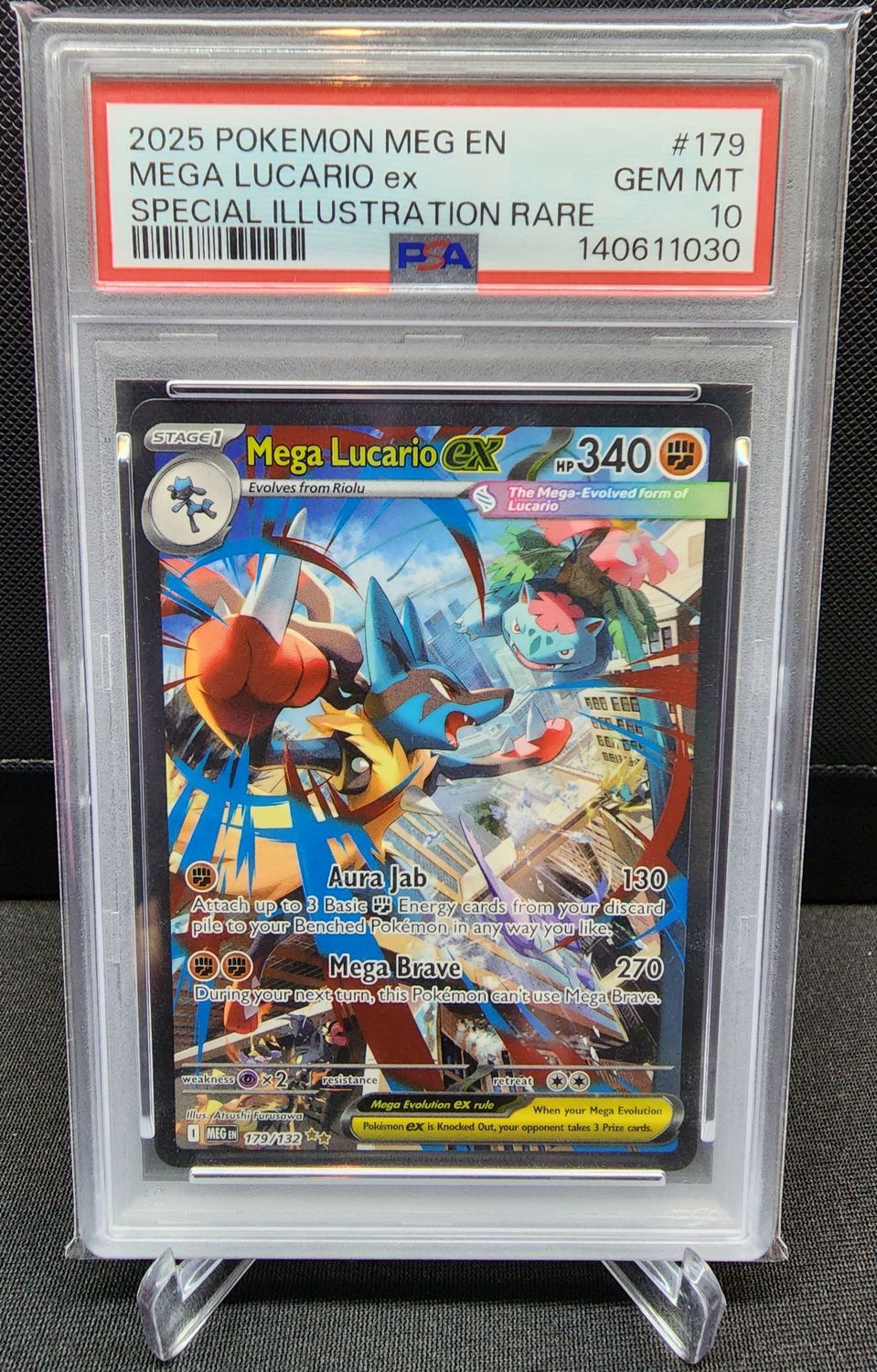 PSA 10 Pokémon TCG: MEGA LUCARIO EX 179/132 MEGA EVOLUTION SIR