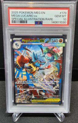 PSA 10 Pokémon TCG: MEGA LUCARIO EX 179/132 MEGA EVOLUTION SIR