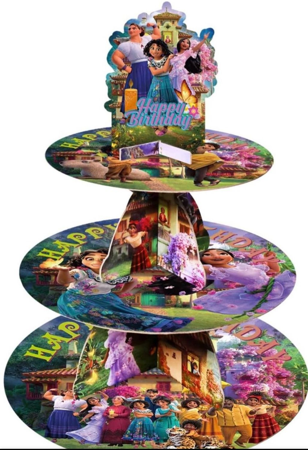 Gorilla Party Cupcake Stand 3-Tier Round Cardboard Cupcake Stand Gorilla Party Supplies.