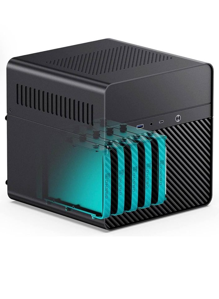 JONSBO N2 Black NAS ITX Case 5+1 Disk Bays Mini Aluminum Case