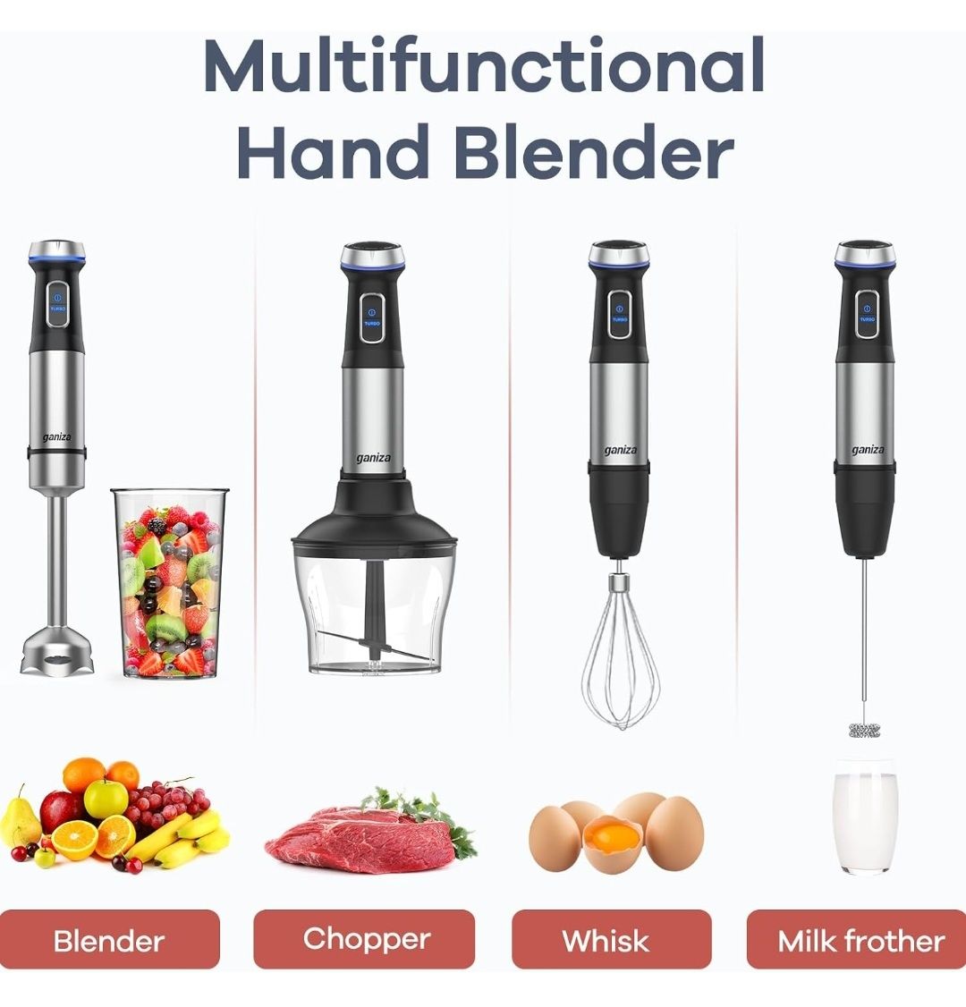 Ganiza Immersion Blender 5 in 1 Hand Blender
