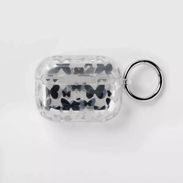 Apple AirPods Pro (1/2 Generation) Hardshell Case with Clip - heyday™ Silver Butterfly