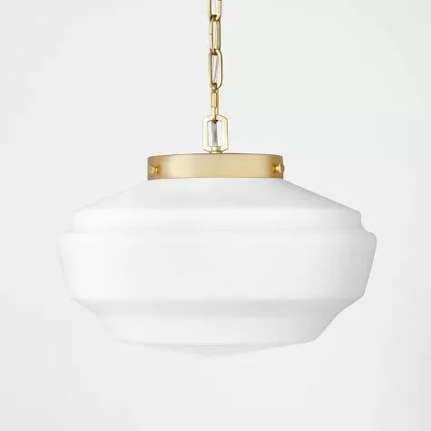 Milk Glass Adjustable Pendant Ceiling Light
