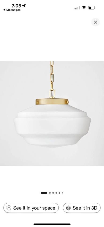 Hearth &amp; Hand Milk Glass Adjustable Pendant Ceiling Light.