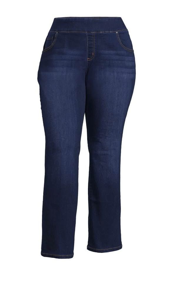 The Pioneer Woman Pull On Embroidered Bootcut Jeans, 32” Inseam, Sizes 2X, Women&#39;s and Women&#39;s Plus.