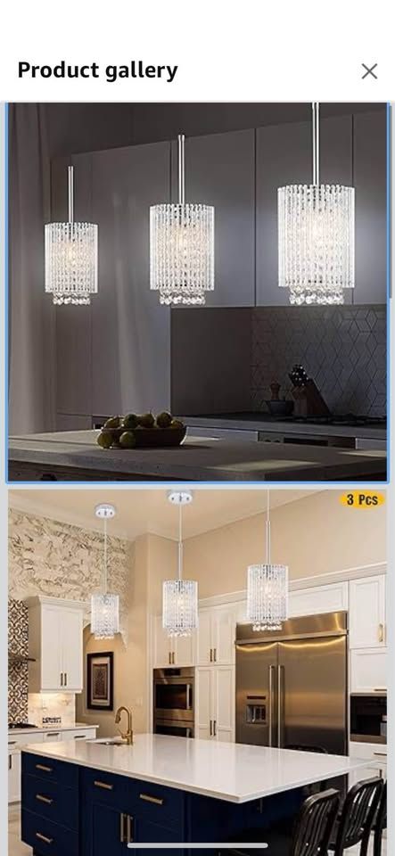 Mini 1 Light Kitchen Island Chandelier Modern Hanging Light Fixtures Crystal Pendant Lights