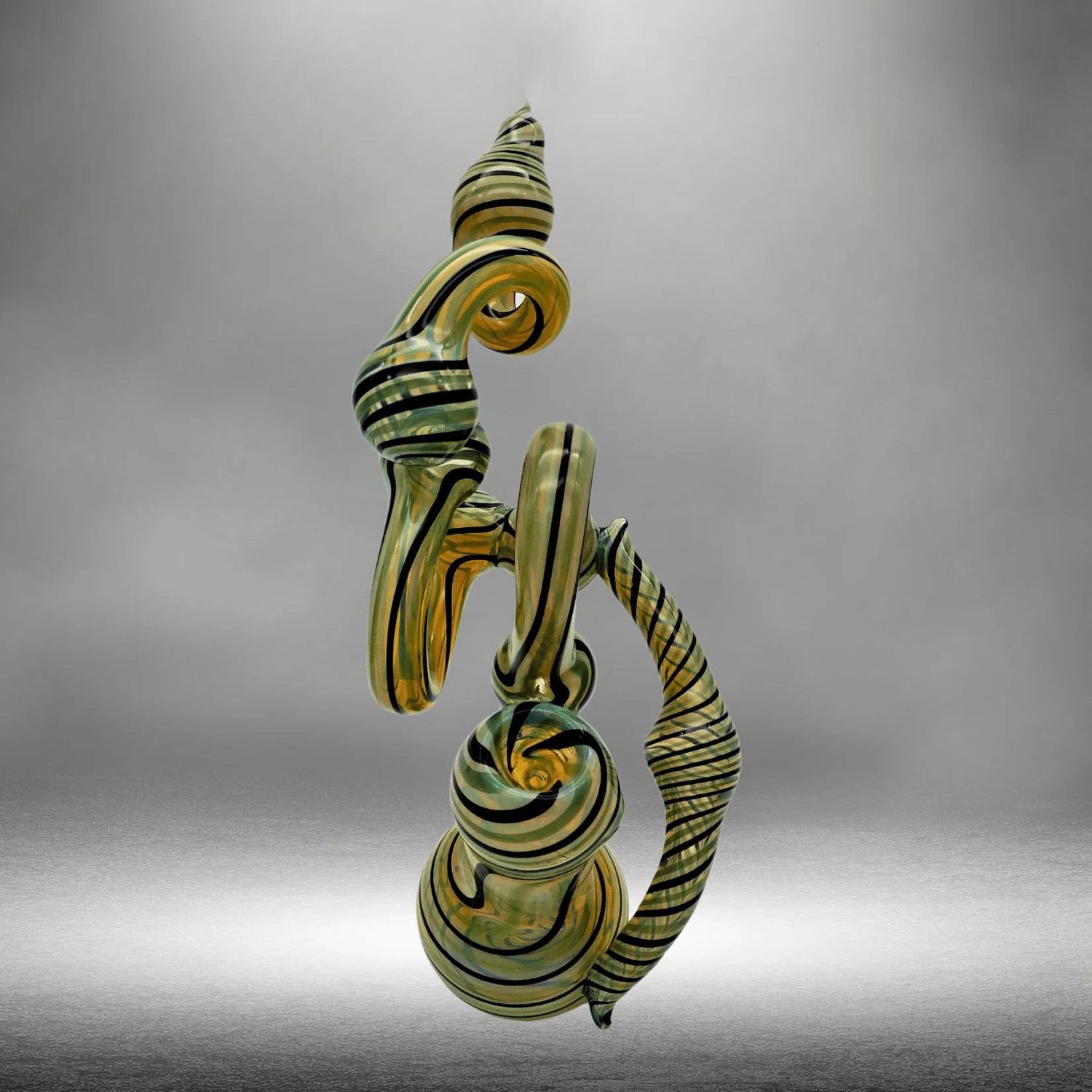 Blue & Green Wave Art Deco Bubbler