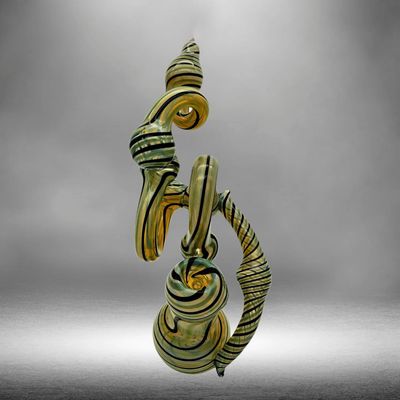 Blue & Green Wave Art Deco Bubbler
