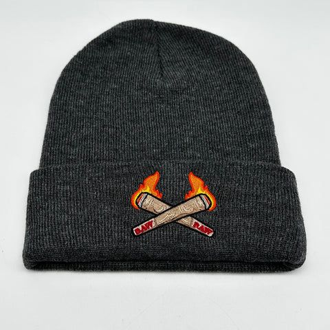 Raw Grey Burning Cone Beanie
