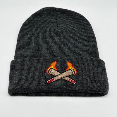 Raw Grey Burning Cone Beanie