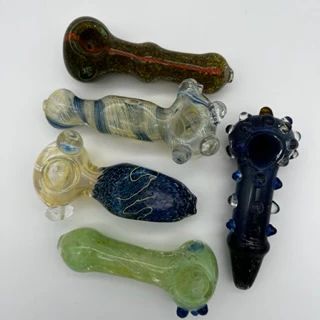 4.5" Heavy Glass Hand Pipe 120gm 5 count