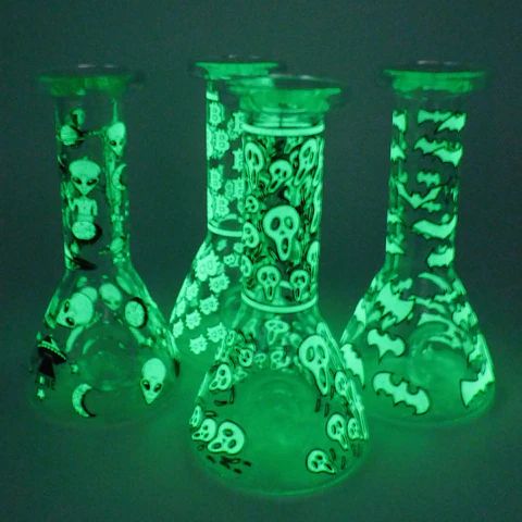 5" Small Glow Glass Beaker Water Pipe Bong