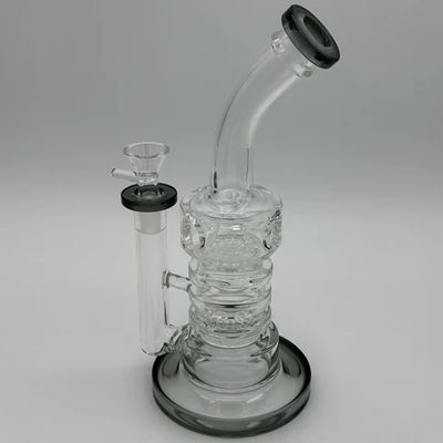 Medium Glass Barbell Perk Water Pipe 10"