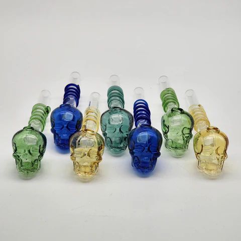 5" Skull Glass Oil Burner- 20CT Assorted Colors