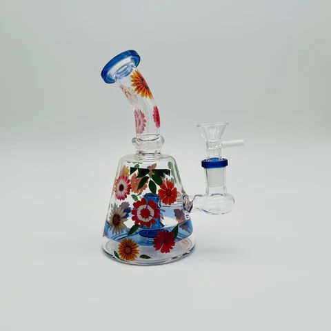 Flower Bent Beaker Water Pipe