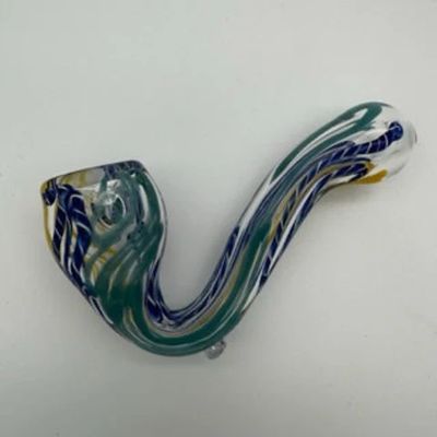 Heavy Glass Sherlock Hand Pipe - 2CT