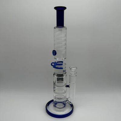 Phoenix Star 3 Chamber Glycerin Spiral Perk Straight Bong
