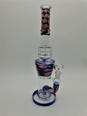 Heavy Glass 13" Water Pipe Colored Chambers
