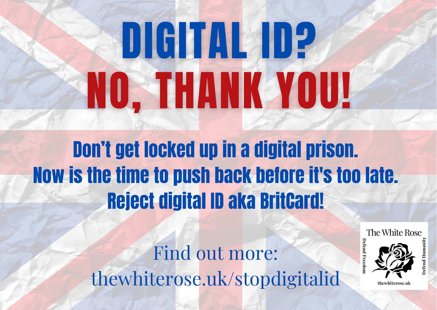 Stop Digital ID - Postcards, Bookmarks & Badges