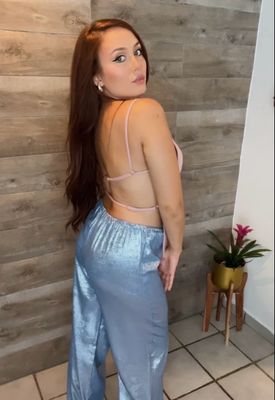 Metalic blue straight pants