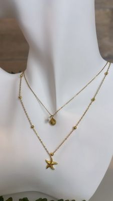 Collar de concha y estrella de mar
