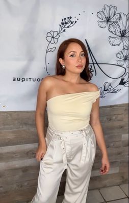 One Shoulder Top Yellow