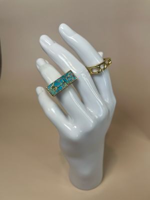 Sortija azul y dorado