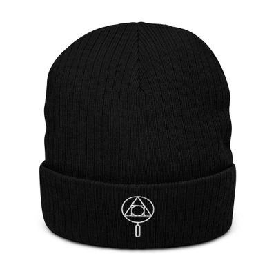 &quot;Logo&quot; Ribbed knit beanie