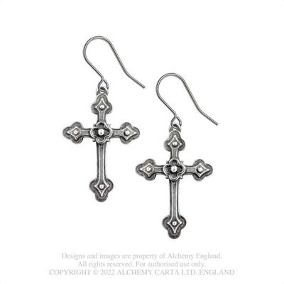 Boucles d&#39;oreilles Gothic Devotion Crosses [E464]