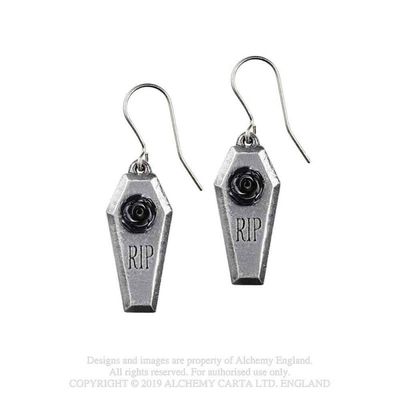 Boucles d&#39;oreilles RIP Rose [E432]