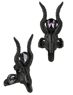 Black Crescent &amp; Skull Ring
