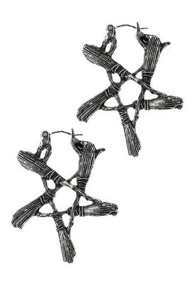 Broom Pentagram Earrings [SILVER]